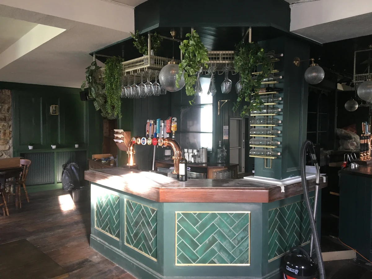 Commercial hospitality interior part-way through refurbishment in Swansea